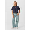 Coolcat wide leg jeans June met zebraprint blauw