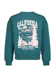 thumbnail: Groene meisjes America Today sweater van katoen met backprint, lange mouwen en ronde hals