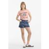 Me & My Monkey denim patchwork short Jill blauw