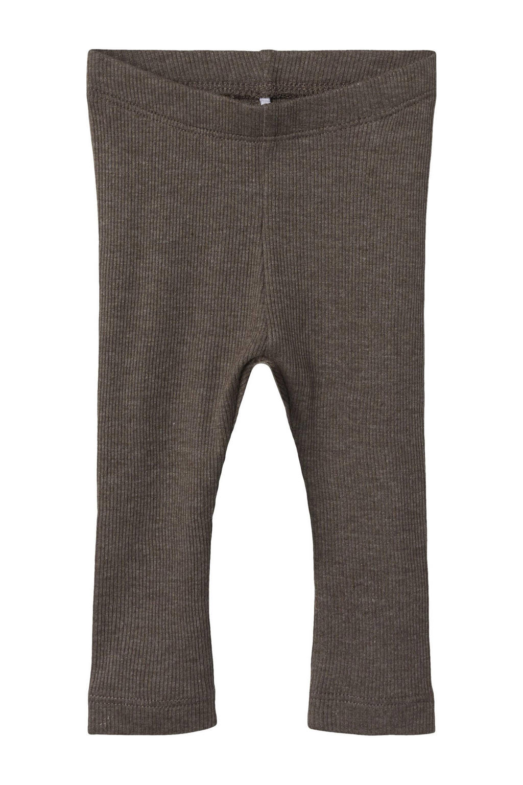 Grijze NAME IT BABY baby legging van katoen met skinny fit, regular waist, elastische inzet en melée print