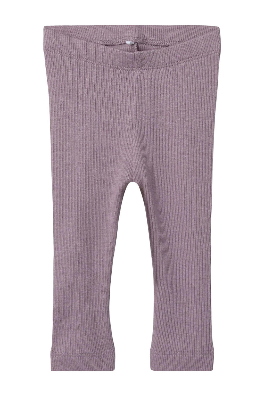 Lilakleurige NAME IT BABY baby legging van katoen met skinny fit, regular waist, elastische inzet en effen