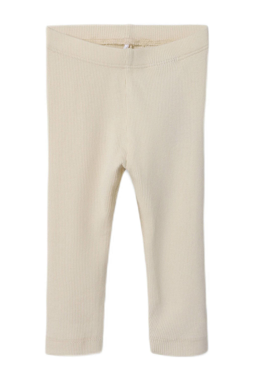 Ecru NAME IT BABY baby legging van katoen met skinny fit, regular waist, elastische inzet en effen