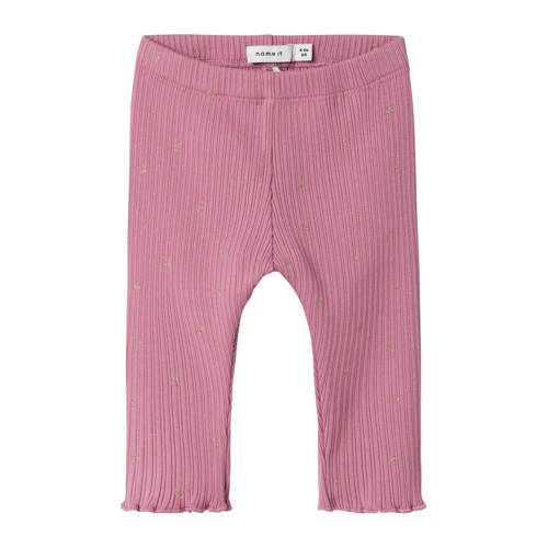 NAME IT BABY legging roze glitter Meisjes Katoen Effen