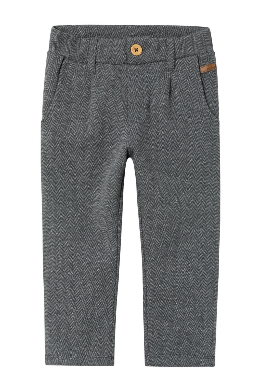 Grijze jongens NAME IT BABY casual broek van viscose met regular fit en melée print