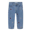 NAME IT MINI loose fit jeans NMFBELLA met hartjes Medium blue denim