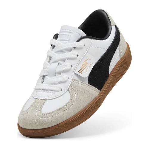 Puma Palermo Lth sneakers wit/lichtgrijs/zwart Jongens/Meisjes Suede Meerkleurig