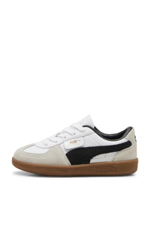 Palermo leren sneakers wit/lichtgrijs/zwart