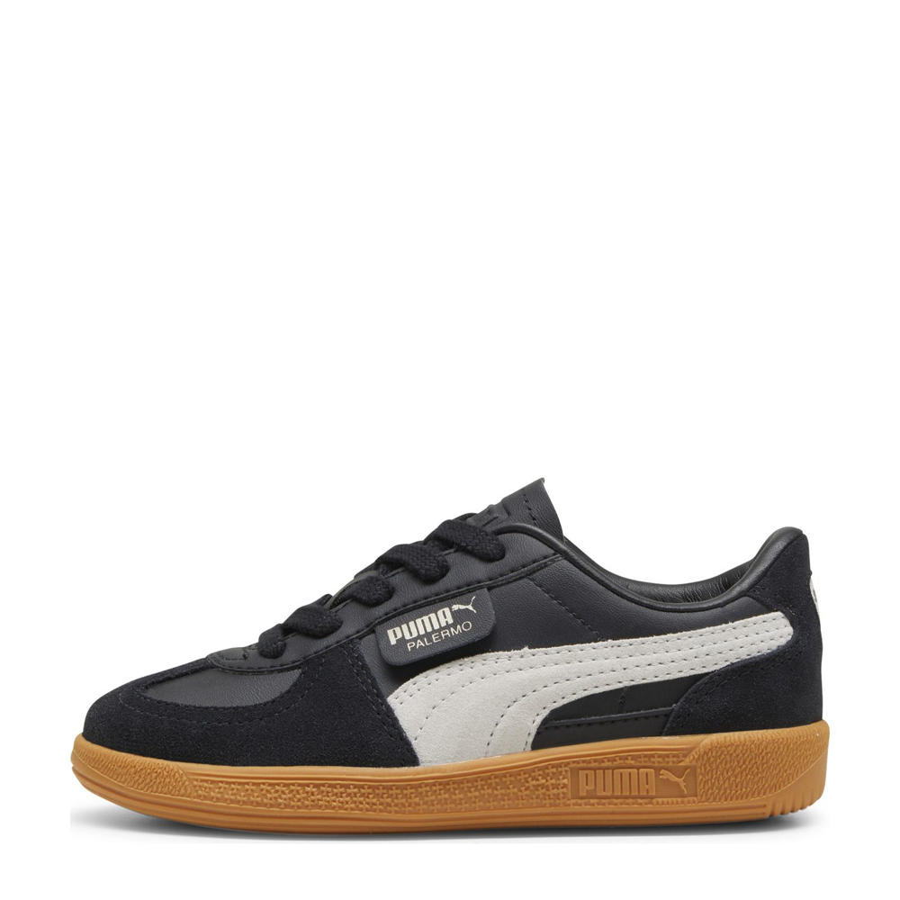 Zwart en lichtgrijze jongens en meisjes Puma sneakers van suède-pu/voering: mesh/voetbed: eva met veters