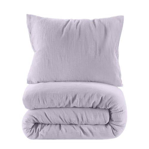 NOUS Kids mousseline dekbedovertrek 1-persoons lila (140x200 cm) Paars