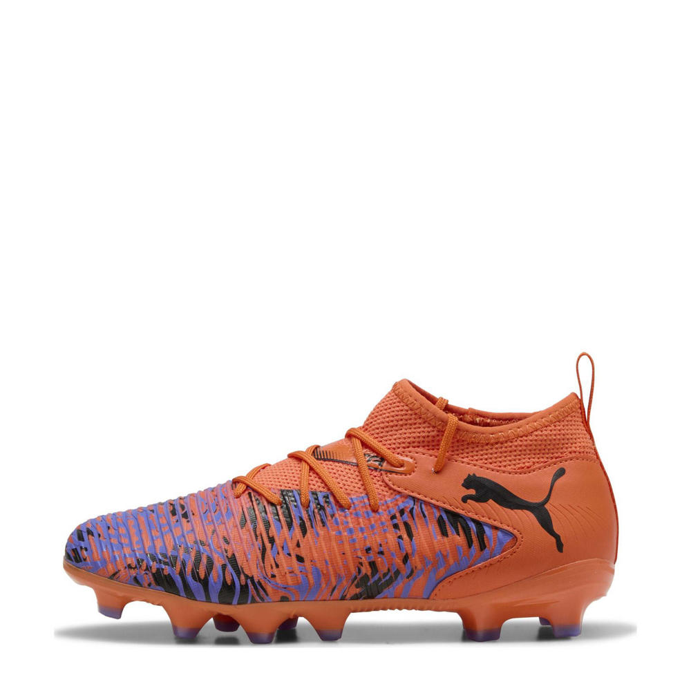 Oranje, zwart en paarse jongens en meisjes Puma Future 8 Match Creativity FG AG junior voetbalschoenen van imitatieleer/voering: mesh/voetbed: eva met veters