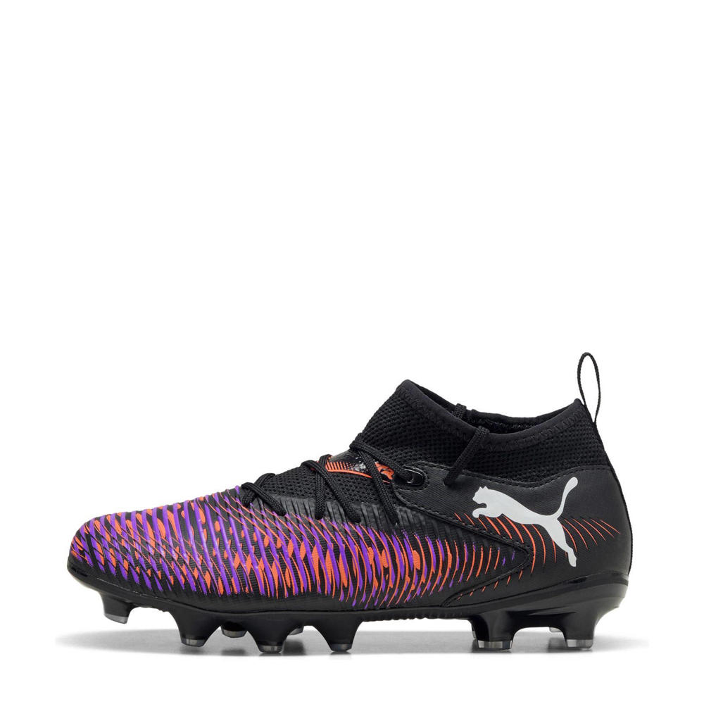Zwart en witte jongens en meisjes Puma Future 8 Match FG AG Junior voetbalschoenen oranjerood van imitatieleer/voering: mesh/voetbed: eva met veters