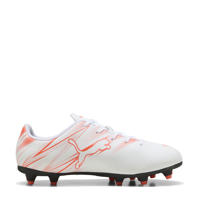 thumbnail: Wit en rode jongens en meisjes Puma ATTACANTO FG AG Jr Junior voetbalschoenen van imitatieleer/voering: mesh/voetbed: eva met veters