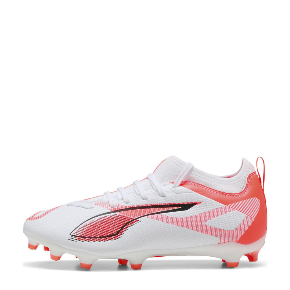 Wit, zwart en rode jongens en meisjes Puma ULTRA 5 MATCH FG AG Junior voetbalschoenen van imitatieleer/voering: mesh/voetbed: eva met veters
