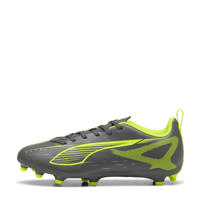 thumbnail: Zwart, geel en zilverkleurige jongens en meisjes Puma Ultra 5 Play FG AG junior voetbalschoenen van imitatieleer/voering: mesh/voetbed: eva met veters