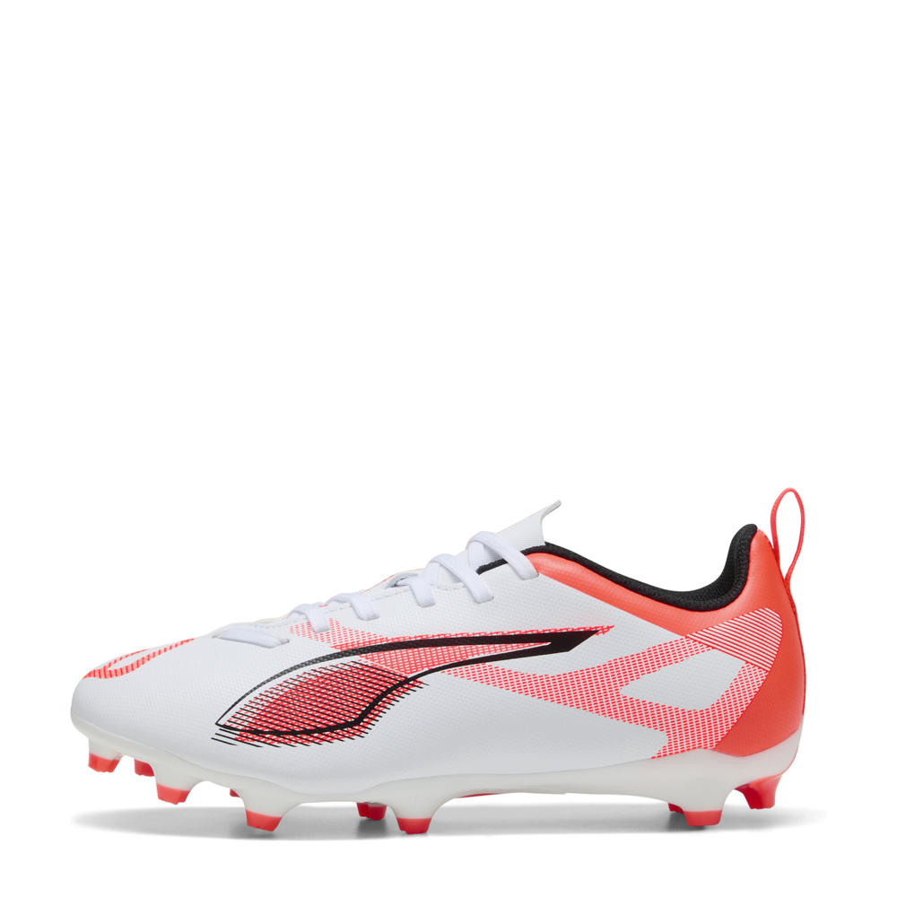 Wit, zwart en rode jongens en meisjes Puma Ultra 5 Play FG AG Junior voetbalschoenen van imitatieleer/voering: mesh/voetbed: eva met veters