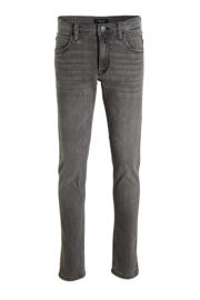 thumbnail: Grey denim jongens REPLAY waist regular fit jeans van stretchdenim met rits- en knoopsluiting en effen
