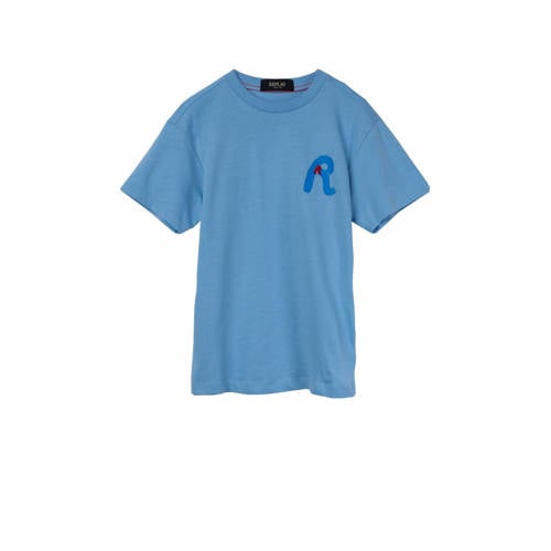 REPLAY T-shirt blauw Jongens Katoen Ronde hals Effen