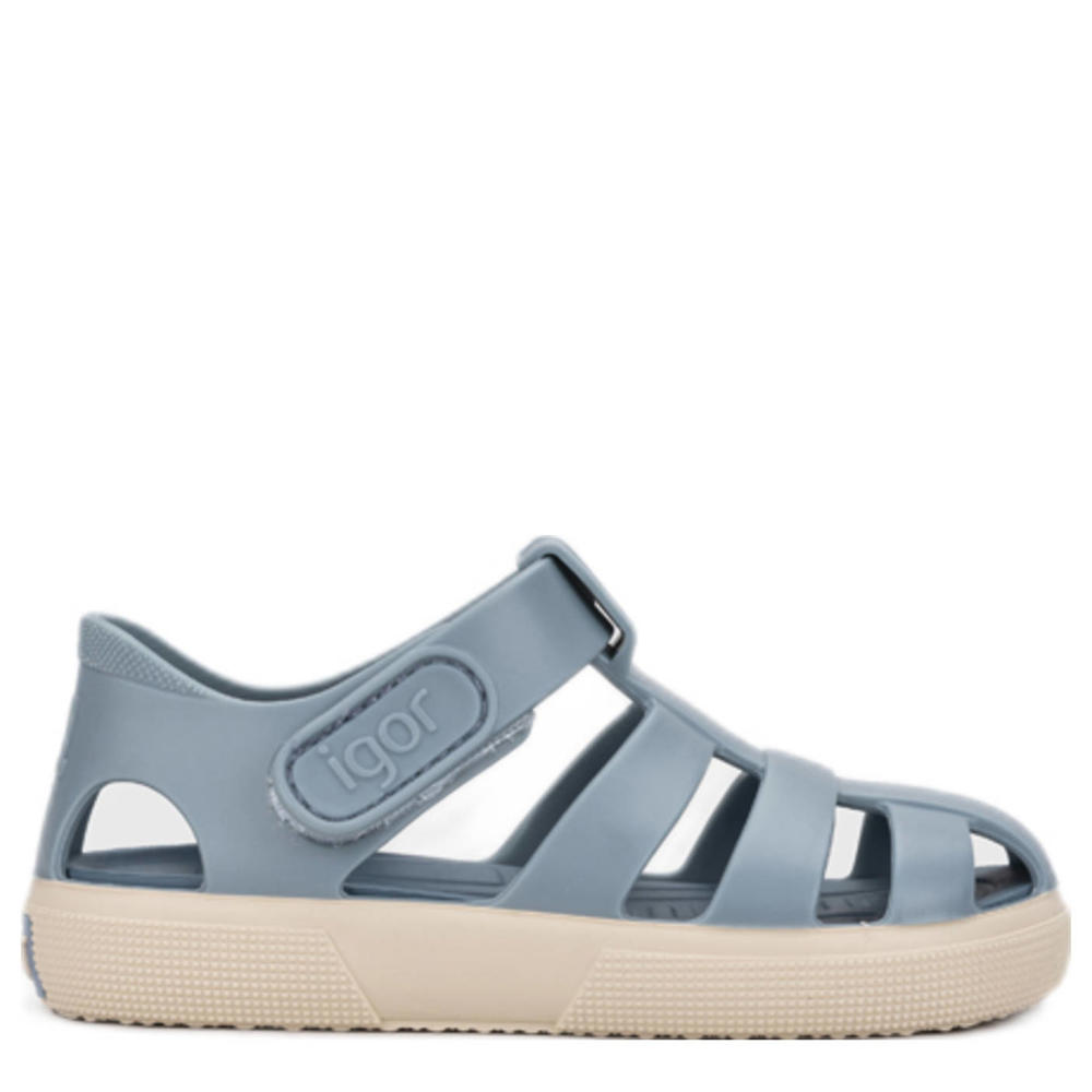 Lichtblauwe jongens en meisjes Igor waterschoenen van pvc/rubber met klittenband