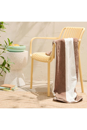 strandlaken Bold Stripe - taupe (velours) (180x100 cm)