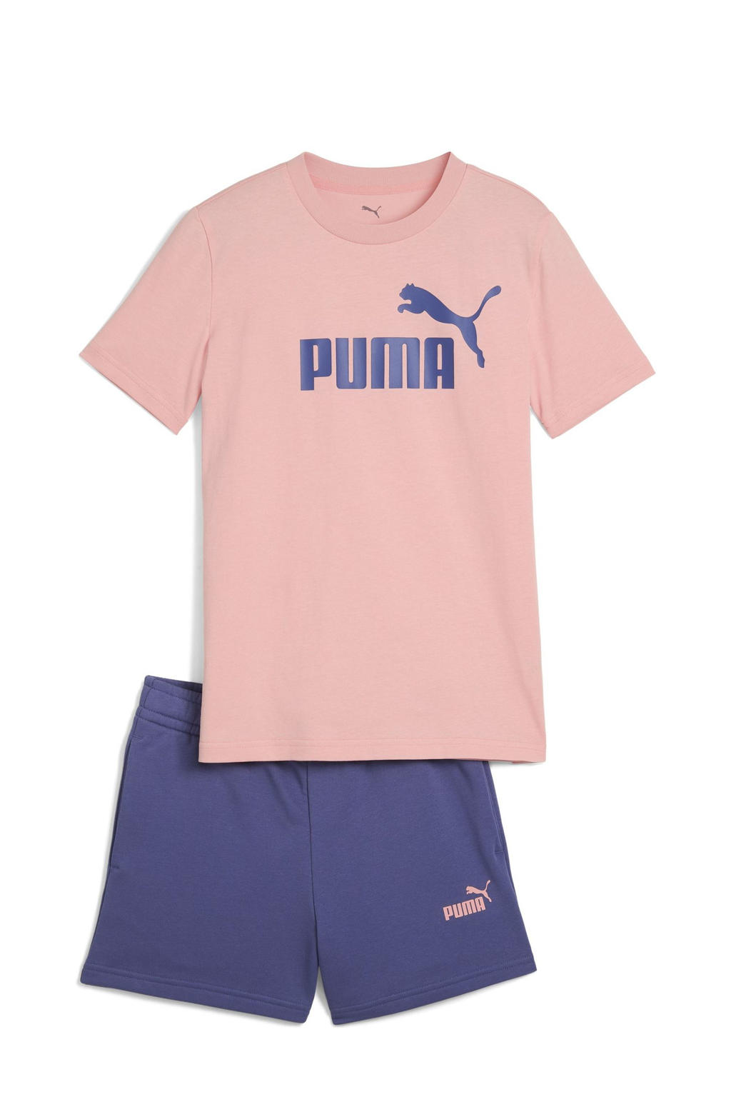 Puma T-shirt + short roze/blauw