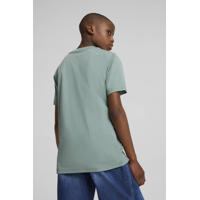 thumbnail: Groene jongens en meisjes Puma T-shirt van katoen met logo dessin, korte mouwen en ronde hals