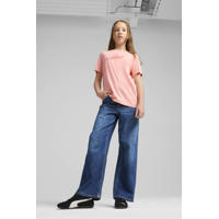 thumbnail: Roze meisjes Puma T-shirt Essential Script van katoen met printopdruk, korte mouwen en ronde hals