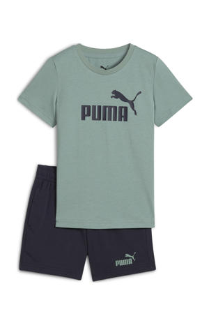 shirt+ short groen/donkerblauw