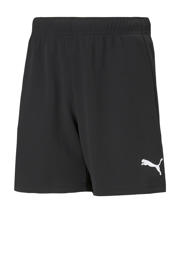 thumbnail: Zwart en witte jongens en meisjes Puma Junior sportshort teamRISE van polyester met regular fit, regular waist en effen
