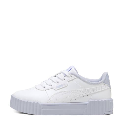 Puma Carina 3.0 Cutie sneakers wit/lichtgrijs Jongens/Meisjes Imitatieleer