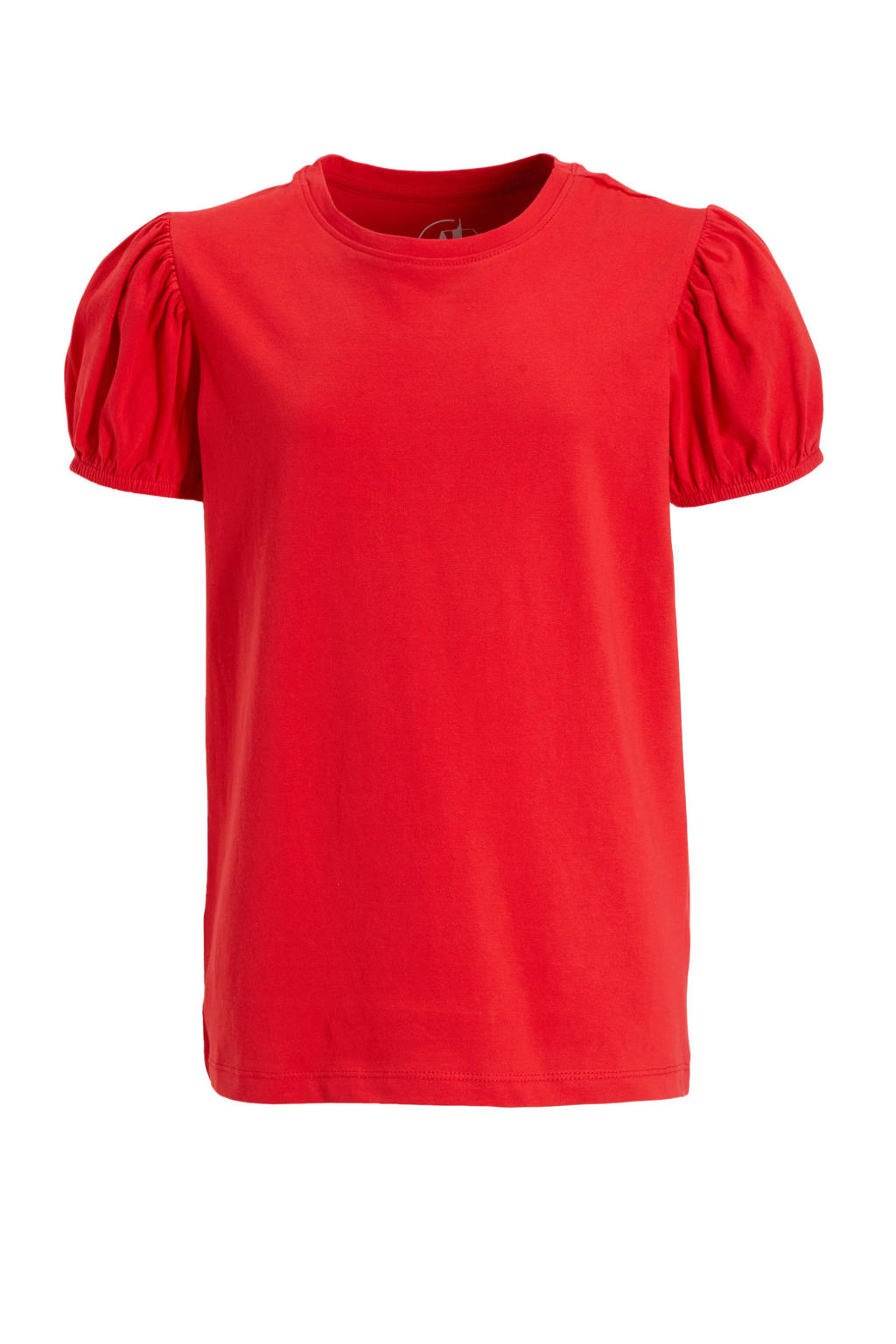Rode meisjes anytime T-shirt van bci katoen met effen, korte mouwen en ronde hals