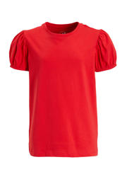 thumbnail: Rode meisjes anytime T-shirt van bci katoen met effen, korte mouwen en ronde hals