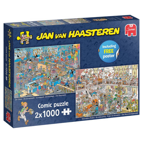 Jan van Haasteren De Bouwmarkt & De Verbouwing (2x1000) Legpuzzel afbeelding