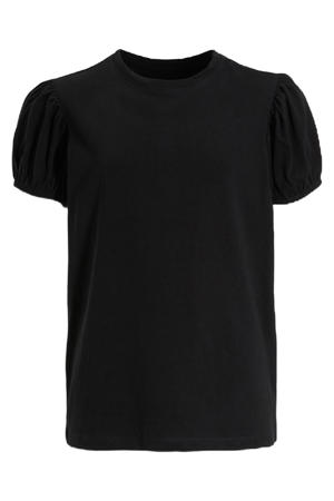 T-shirt met pofmouwen zwart