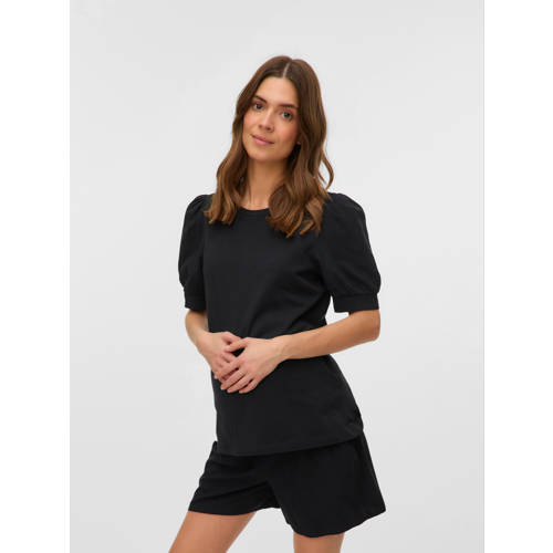 VERO MODA MATERNITY zwangerschapstop met glitters VMMKANVA zwart Dames Polyester Ronde hals