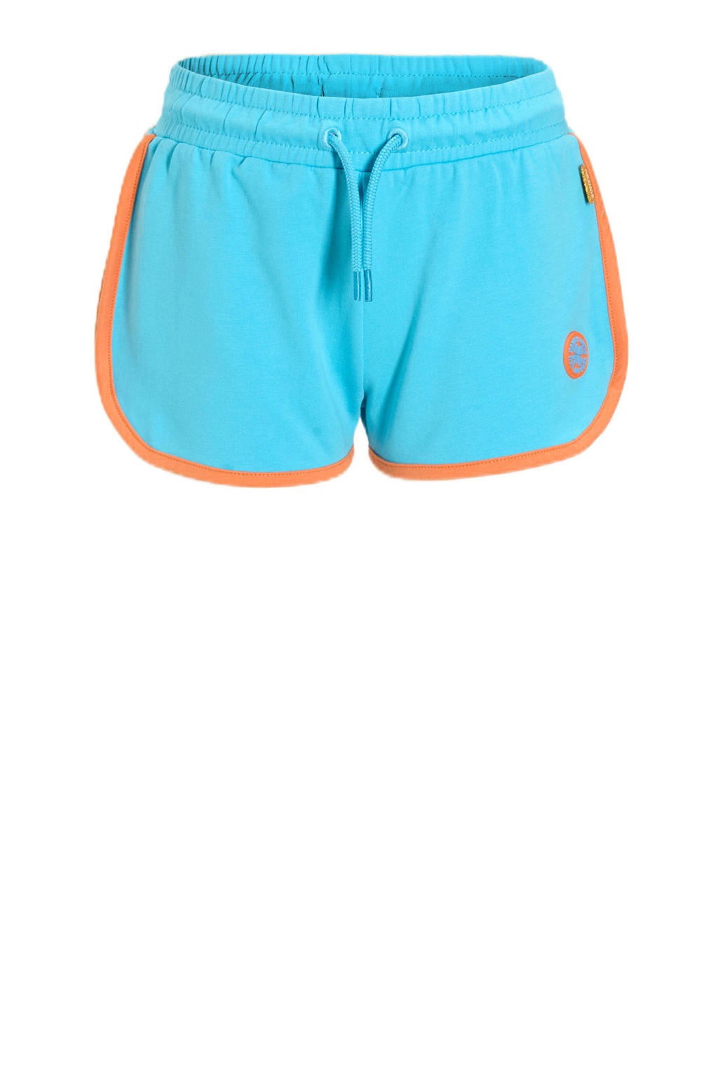 Blauw en oranje meisjes Orange Stars sweatshort van katoen met elastische tailleband met koord en effen