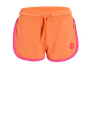 thumbnail: Oranje en roze meisjes Orange Stars sweatshort van katoen met elastische tailleband met koord en effen