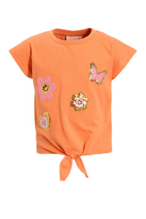 T-shirt met printopdruk oranje