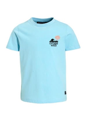 T-shirt met printopdruk lichtblauw