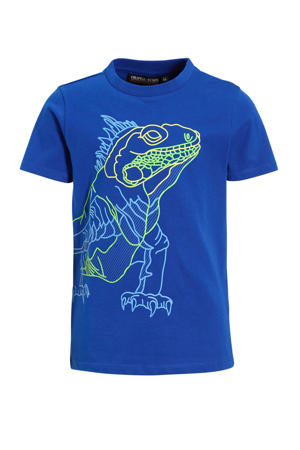 T-shirt met printopdruk donkerblauw