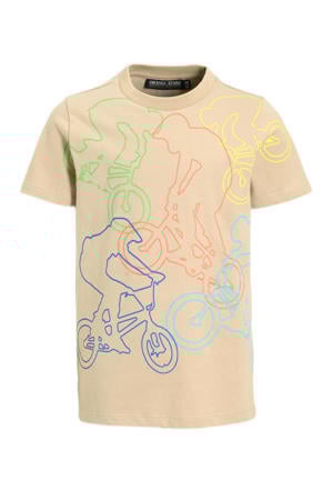 T-shirt met printopdruk beige