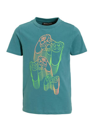 T-shirt met printopdruk blauw