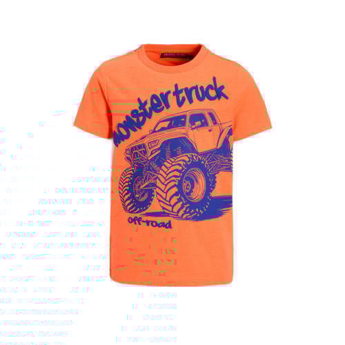 Orange Stars T-shirt met printopdruk oranje Jongens Katoen Ronde hals Printopdruk