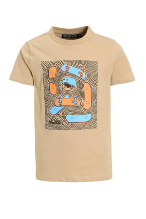 T-shirt met printopdruk beige
