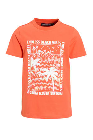T-shirt met printopdruk oranje