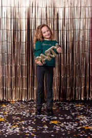 thumbnail: Quapi regular fit broek DJAZZY zwart/zilver