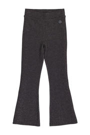thumbnail: Zwart en zilverkleurige meisjes Quapi regular fit broek van polyester met elastische tailleband en effen