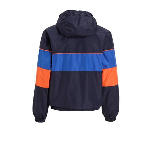 Orange Stars colourblock sporty jacket donkerblauw Jas Jongens Polyester Capuchon