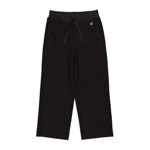 LEVV regular fit broek PHILIEN zwart/zilver Meisjes Polyester Effen