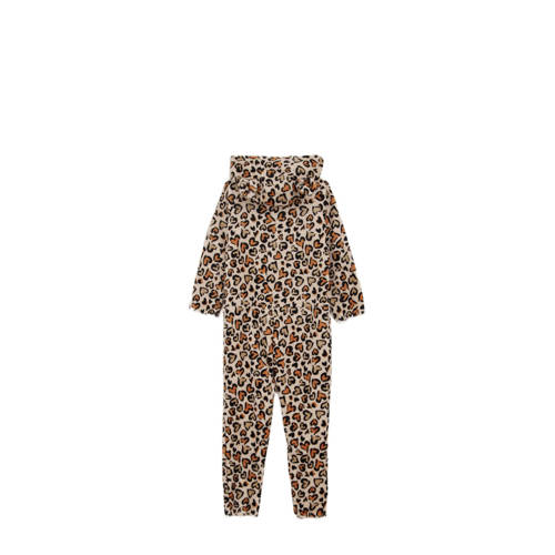 WE Fashion fleece onesie panterprint Beige Dierenprint