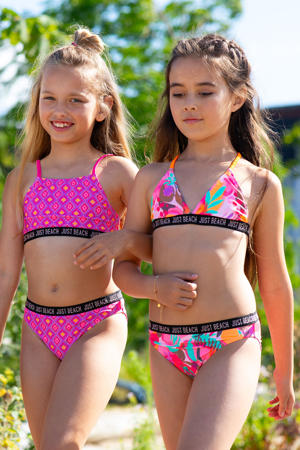 triangel bikini Bali roze/oranje/turquoise